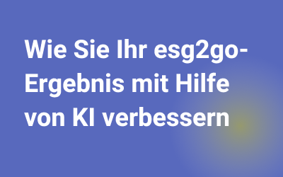 Einen esg2go-Intelligence Report erstellen