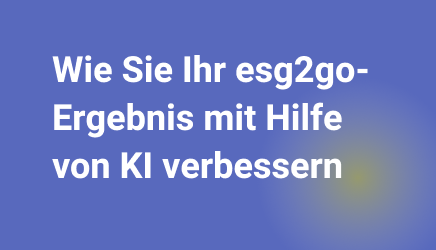 Einen esg2go-Intelligence Report erstellen